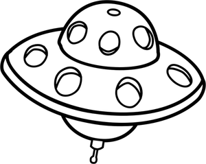 Sederhana UFO garis seni vektor ilustrasi