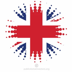 Etiqueta do halftone da bandeira de Reino Unido