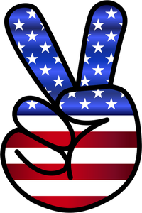 Peace-Zeichen mit Fingern
