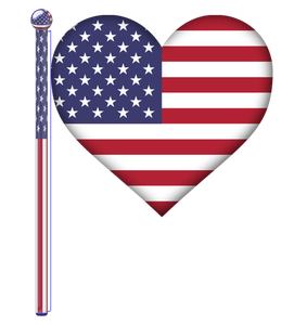 USA hjärtat flaggan