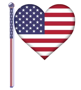 USA heart flag