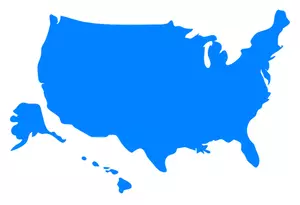 Gráficos del vector silueta USA mapa