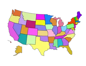Immagine vettoriale della mappa degli Stati americani