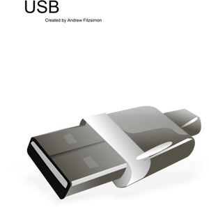 Grayscale USB plug vector afbeelding