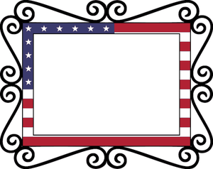 Vintage frame with American flag