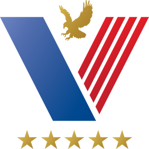 Estados Unidos veterano insignia idea vector imagen prediseñada
