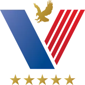 Estados Unidos veterano insignia idea vector imagen prediseñada