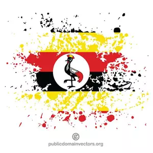 Uganda flagga bläck stänk