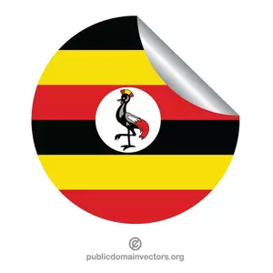 Autocollant avec le drapeau de l’Ouganda
