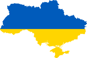 Mapa Ukraina flaga nad nim wektor clipart