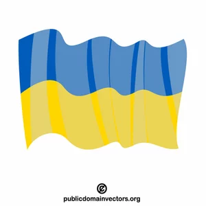 Развевающийся государственный флаг Украины