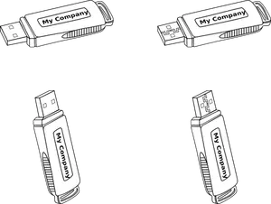 Las unidades flash USB gráficos vectoriales