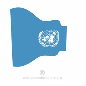 Gewellte Fahne der Vereinten Nationen