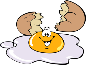 Cartoon ilustração vetorial de ovo quebrado
