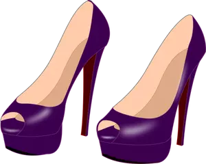 Zapatos de tacón altos color púrpura