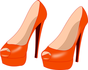 Orange high heels