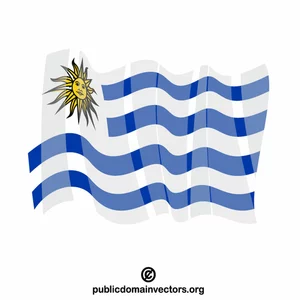 Флаг Уругвая развевается