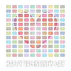 Vector clip art of pastel colored Valentine's Day card