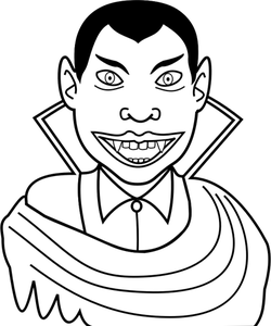 Clipart vectorial de sonriente chico vampiro