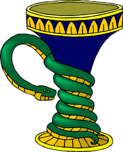 Vase with snake