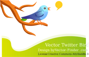 Ptak na gałęzi natura grafika wektorowa tweeting