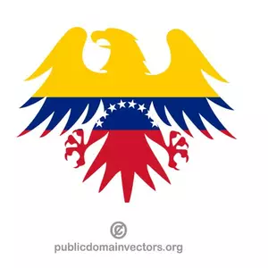 Drapelul Venezuela în interiorul vultur silueta