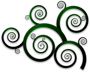 Golvende spiraalpatroon met schaduw vector afbeelding