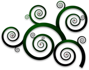 Pola bergelombang spiral dengan gambar vektor bayangan