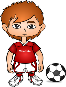 Illustrazione vettoriale del giocatore di calcio cartone animato