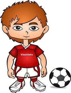 Ilustración vectorial de jugador de fútbol de dibujos animados