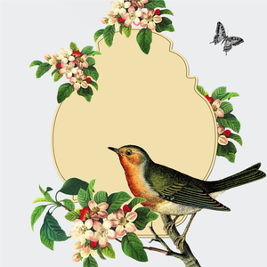 Piccolo uccello su un'immagine di vettore di apple blossom tree