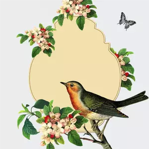 Liten fugl på en apple blossom vektor bilde