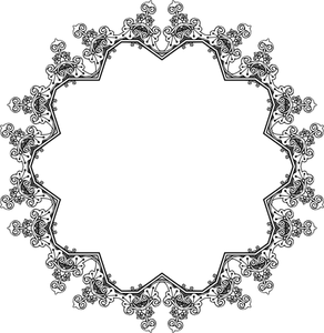 Ilustración vectorial de marco floral redondo