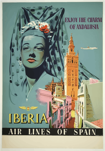 Andalusië promotionele reizen poster vectorillustratie