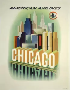 Plakat podróży w Chicago