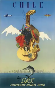Vintage reise plakat i Chile