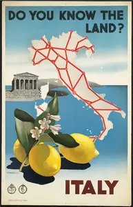 Grafis vektor vintage Italia perjalanan poster