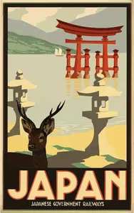 Vintage tavel plakát z Japonska