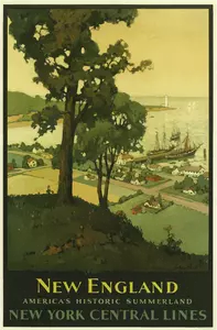 Travel poster of New England