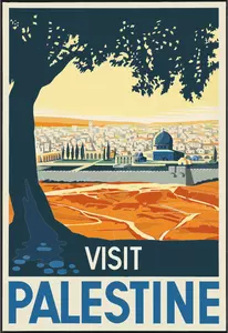Plakat podróż z Palestyny
