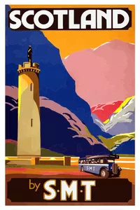 Skotský turistický plakát