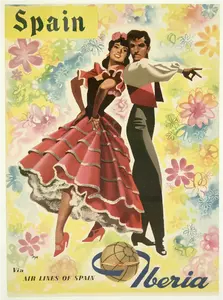 Vektor ilustrasi Spanyol perjalanan vintage poster