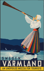 Disegno di viaggio vintage poster Varmland
