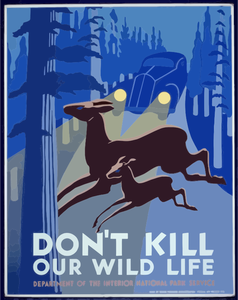 Vintage affisch att främja Wildlife Preservation