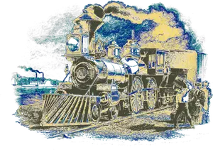 Ilustracja wektorowa Vintage pociągu