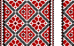 Ukrainalainen kirjonta mustalla ja punaisella vektori clipart-kuvalla