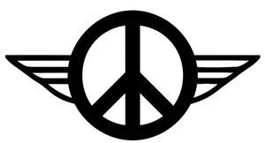 Ailes de silhouette de paix vector clipart