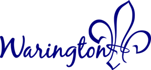 Warington text in blue vector image