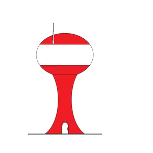 Red and white vector clip art of a lighthouse