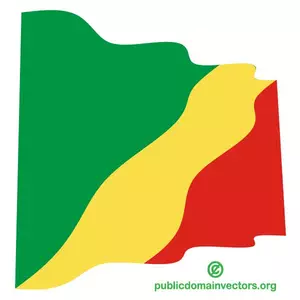 Wavy flag of Congo